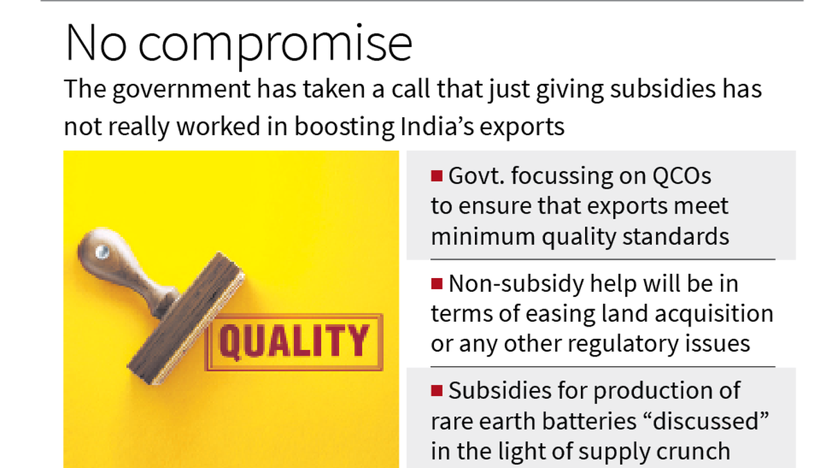 Centre to wield quality control ‘stick’ to drive exports